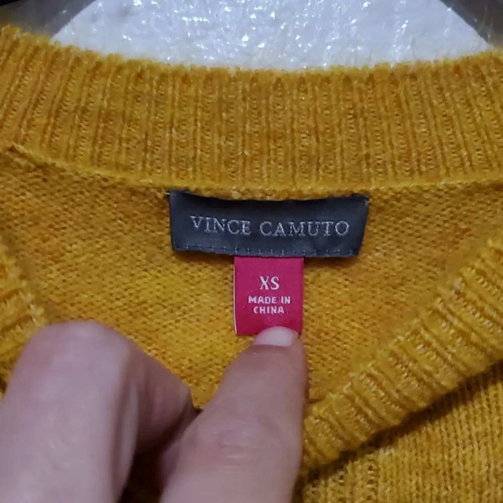 Vince Camuto Coz Season Crew Neck Sweater In Amber Size XS